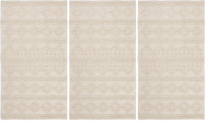 SAFAVIEH Natura Wool Area Rug 3'x5', Soft Plush Boho Grey & Ivory NAT102A