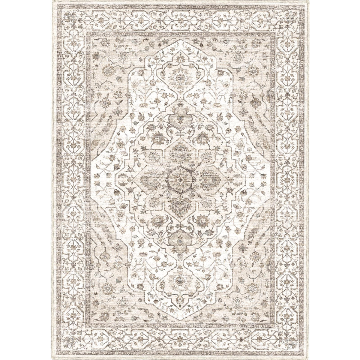 5'x7' Washable Area Rug for Living Room Natural Berber Rug Bedroom Non-Slip Rugs No Shed Faux Jute-Look Area Rugs Non-Skid Washable Area Rug (Camel, 5X7)