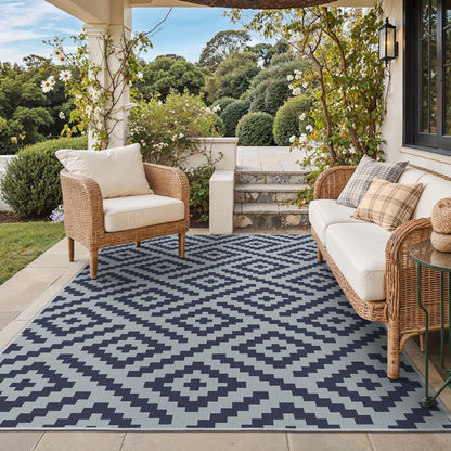 GENIMO Outdoor Rug, Waterproof Plastic Rugs for Patio, 5'x8' Cloud Grey