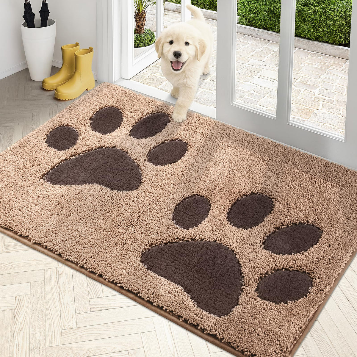 PURRUGS Dirt Trapping Door Mat Indoor Entrance, 32" x 47", Grey