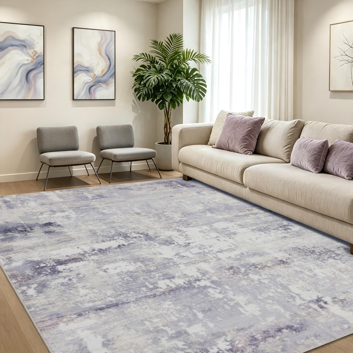 RCTJHOME 9x12 Brown Vintage Oriental Washable Area Rug Non-Slip Soft Carpet
