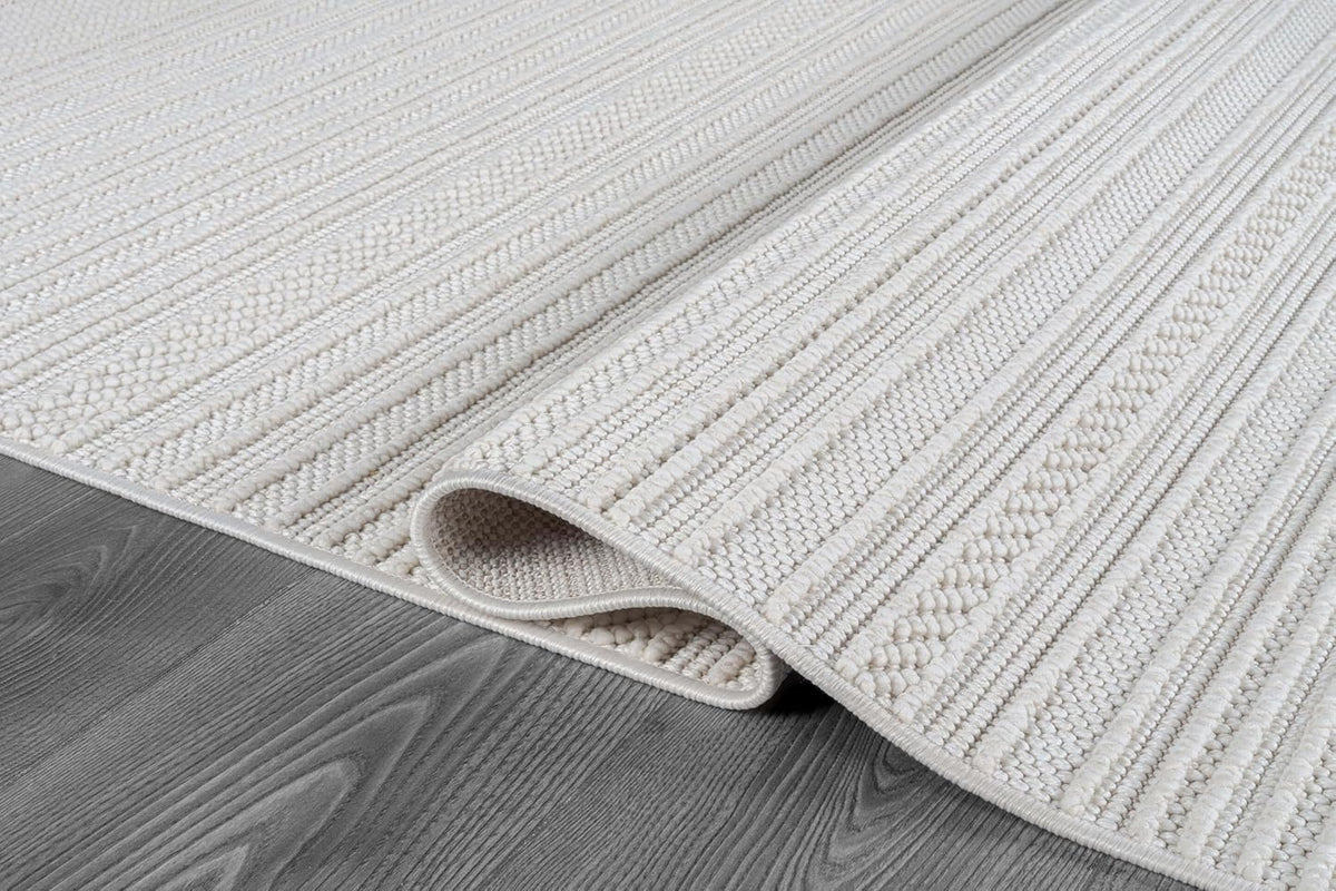 Luul Home Micro Loop Indoor Rug White 9x12 Boho Geometric Neutral Area Rugs for Living Room Soft Luxury Modern Low and High Pile Durable Stain Resistant Non-Shedding Indoor Area Carpet 9 x 12