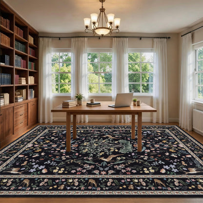RCTJHOME 9x12 Brown Vintage Oriental Washable Area Rug Non-Slip Soft Carpet