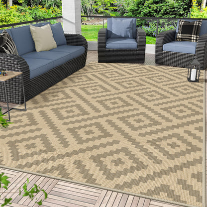 GENIMO Outdoor Rug, Waterproof Plastic Rugs for Patio, 5'x8' Cloud Grey