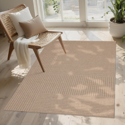 Easy Jute Rug for Pet Homes: 4x6 Outdoor Rug - Geometric Arch Pattern