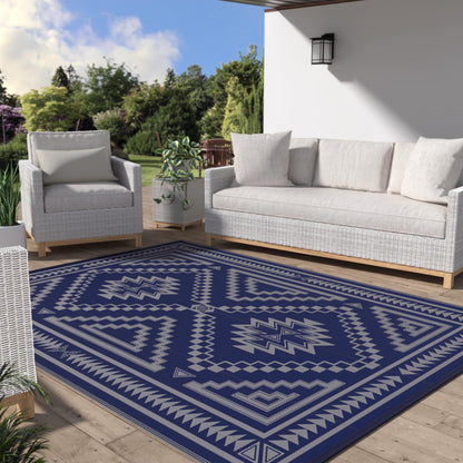 GENIMO Outdoor Rug, Waterproof Plastic Rugs for Patio, 5'x8' Cloud Grey