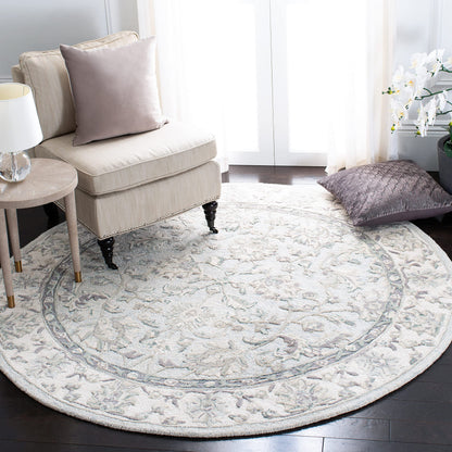 SAFAVIEH Glamour Collection 9' x 12' Ivory/Grey GLM628A Handmade Premium Wool Area Rug
