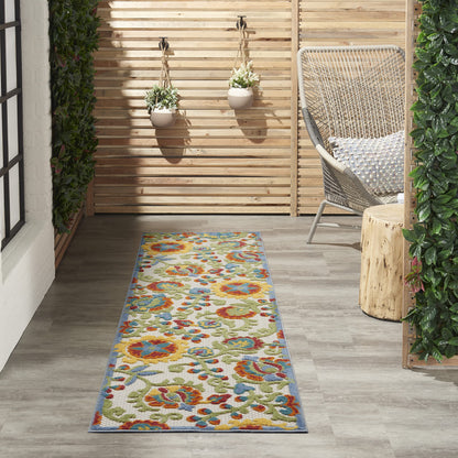 Nourison Home Aloha Natural Blue 2'3" x 10' Area Rug - Easy Clean, Non Shedding, Bed Room, Living Room, Dining Room, Kitchen (10' Runner)