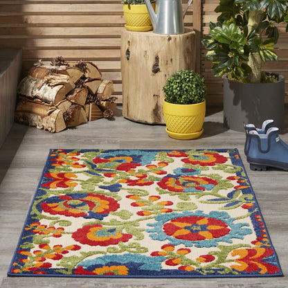 Nourison Home Aloha Natural Blue 2'3" x 10' Area Rug - Easy Clean, Non Shedding, Bed Room, Living Room, Dining Room, Kitchen (10' Runner)