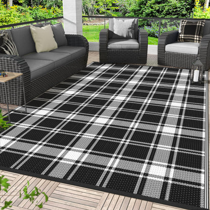 GENIMO Outdoor Rug, Waterproof Plastic Rugs for Patio, 5'x8' Cloud Grey