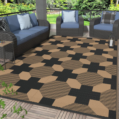 GENIMO Outdoor Rug, Waterproof Plastic Rugs for Patio, 5'x8' Cloud Grey