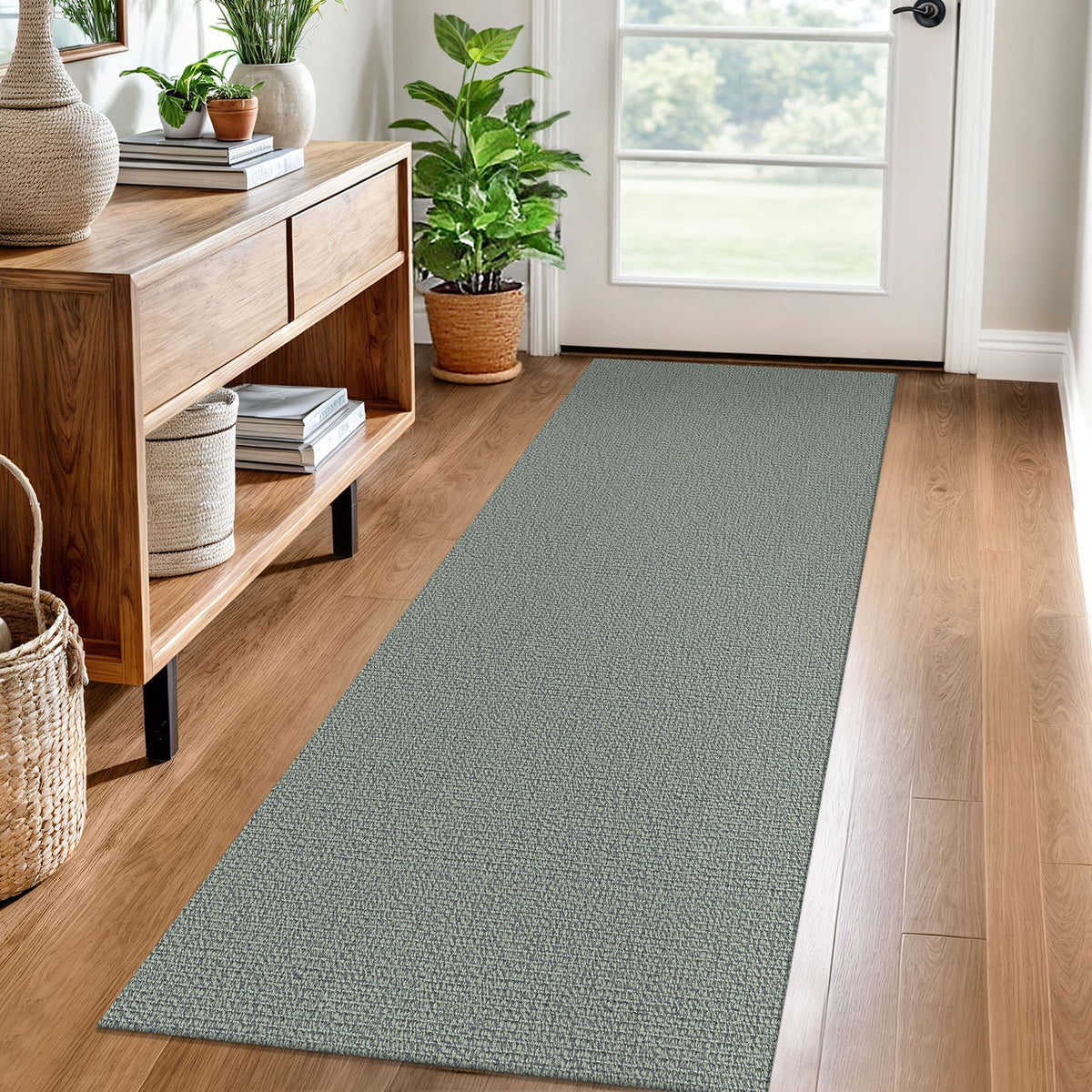 EARTHALL Washable Area Rug, Non Slip Entryway Rug, 4x6 Ft, Sand/Beige