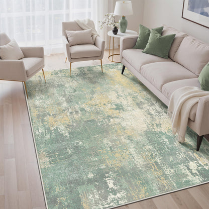 GENIMO 9x12 Area Rug Washable Non Slip for Living Room, Navy Blue Gray