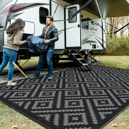 GENIMO Outdoor Rug, Waterproof Plastic Rugs for Patio, 5'x8' Cloud Grey