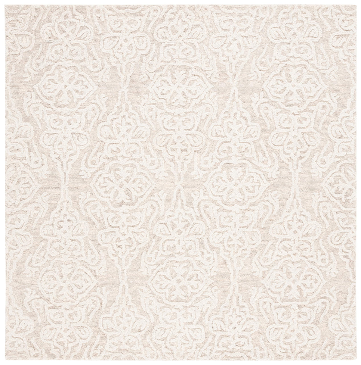 SAFAVIEH Blossom Collection Area Rug - 9' x 12', Beige & Ivory, Handmade Wool, Ideal for High Traffic Areas in Living Room, Bedroom (BLM112B)