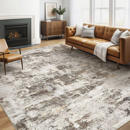 LOONGRUG 10x14 Area Rugs Washable Large Neutral Modern Living Room Rug