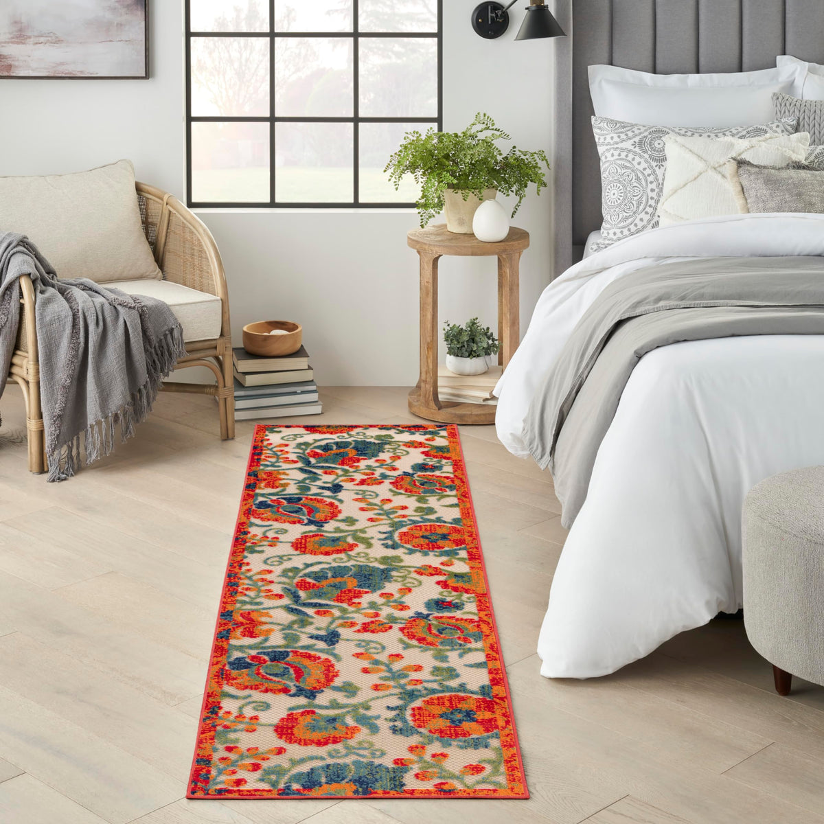 Nourison Home Aloha Natural Blue 2'3" x 10' Area Rug - Easy Clean, Non Shedding, Bed Room, Living Room, Dining Room, Kitchen (10' Runner)