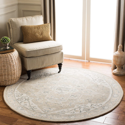SAFAVIEH Micro-Loop Collection Area Rug - 9' x 12', Light Grey & Ivory, Handmade Medallion Wool, Ideal for High Traffic Areas in Living Room, Bedroom (MLP505F)
