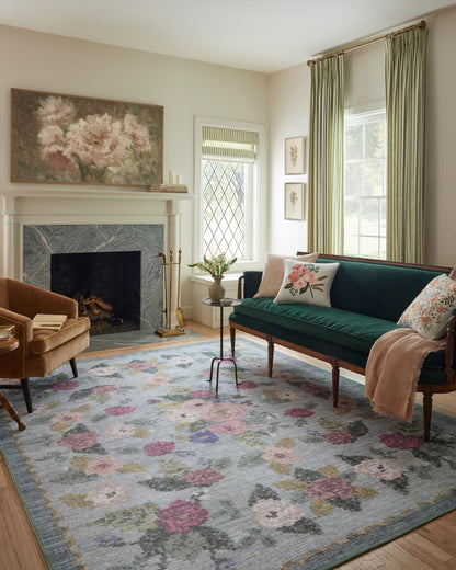 Loloi Rifle Paper Co Rosa Navy 7'-6" x 9'-6" Area Rug