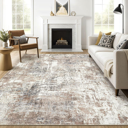 LOONGRUG 10x14 Area Rugs Washable Large Neutral Modern Living Room Rug