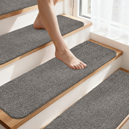 COSY HOMEER Stair Treads for Wooden Steps Non-Slip Carpet Mat,15pcs,Grey
