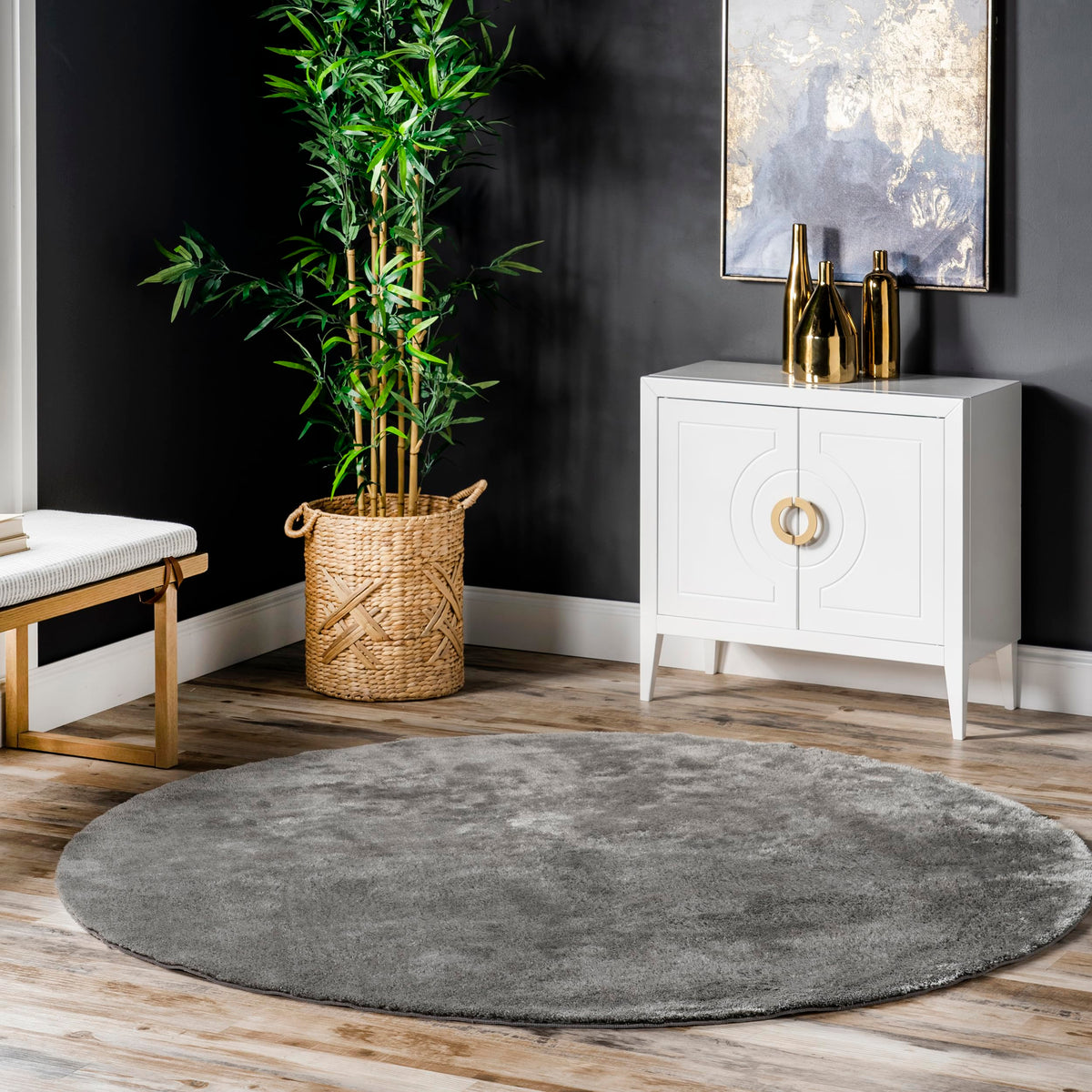 nuLOOM Loni Off White Solid Washable Area Rug, 8' x 10'