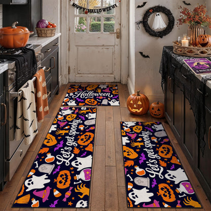 HUGEAR 3-Piece Grey Neutral Kitchen Rug Set