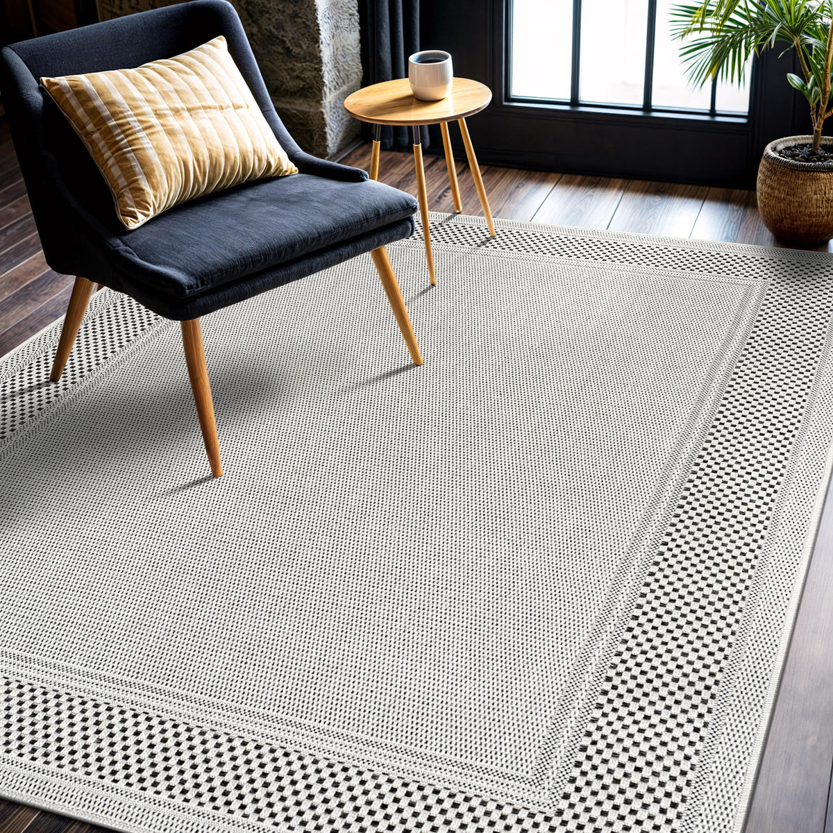 CAMILSON Easy Jute Rug 10x14, Indoor Outdoor Natural Color Fiber Area Rugs for Living Room Patio and Kitchen Rug, Sisal Boho Woven Design, Easy-Cleaning, Washable Outside Carpet Alfombras (10 x 14)
