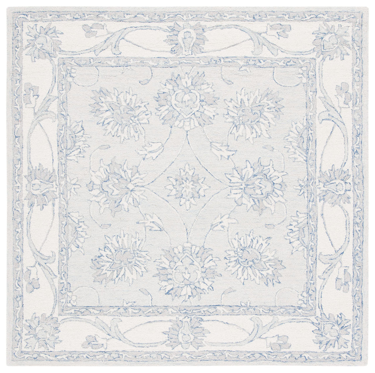 SAFAVIEH Micro-Loop Collection Area Rug - 6' x 9', Light Blue & Ivory, Handmade Wool, Ideal for High Traffic Areas in Living Room, Bedroom (MLP536L)