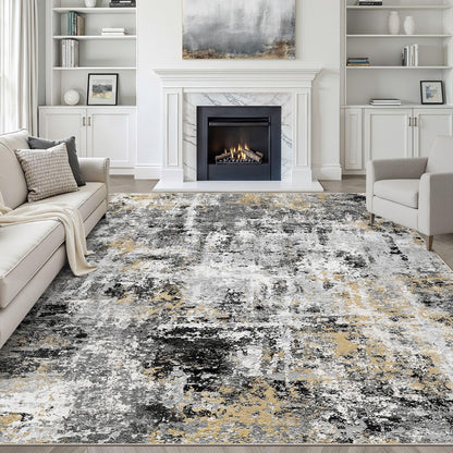 LOONGRUG 10x14 Area Rugs Washable Large Neutral Modern Living Room Rug