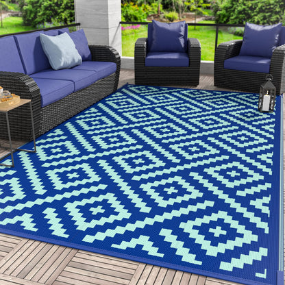 GENIMO Outdoor Rug, Waterproof Plastic Rugs for Patio, 5'x8' Cloud Grey