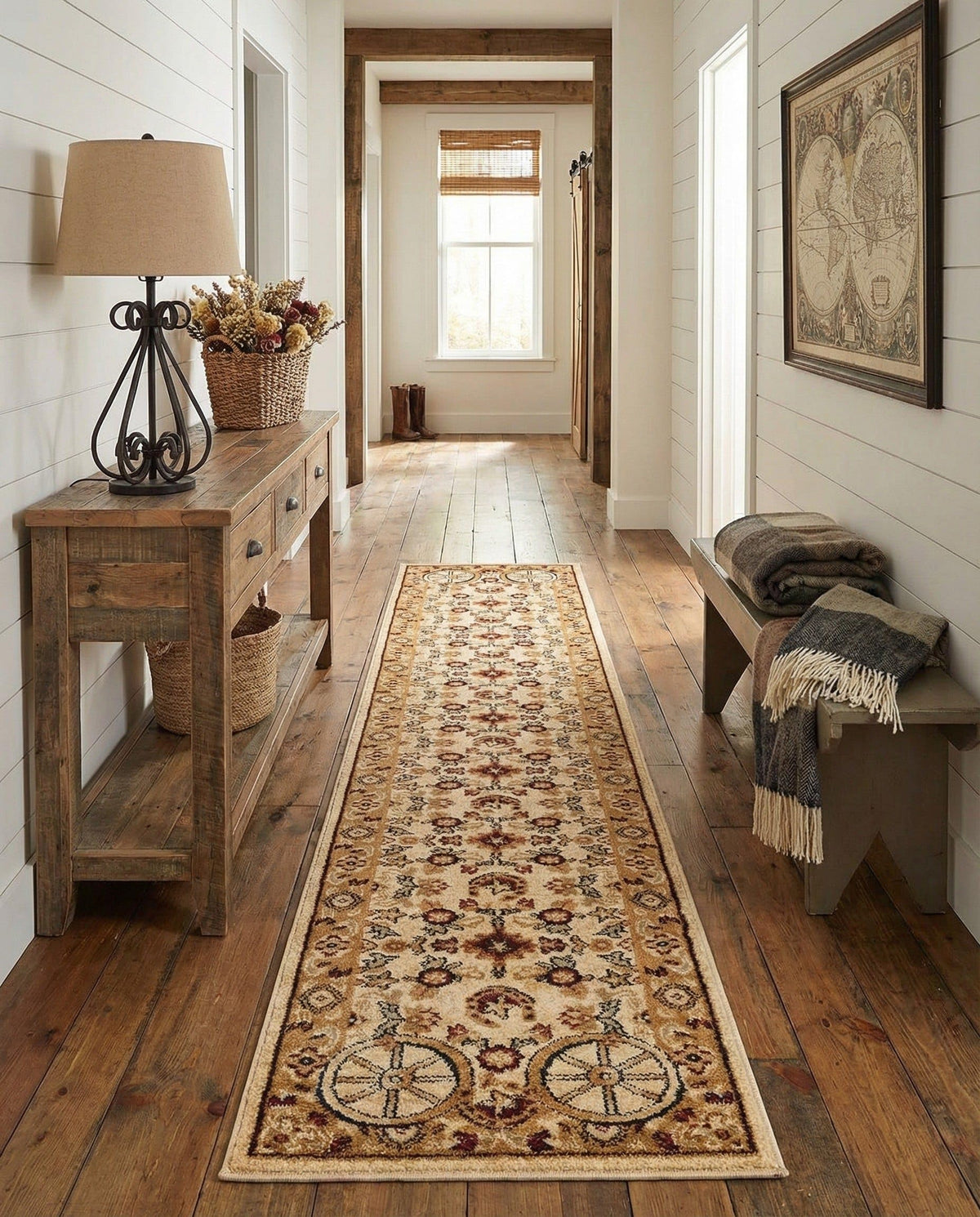 Rugs.com - Pioneer Rug – 5 Ft Square Ivory Easy-Clean Rug – Rustic Decor for Living Rooms, Bedrooms, and Entryways