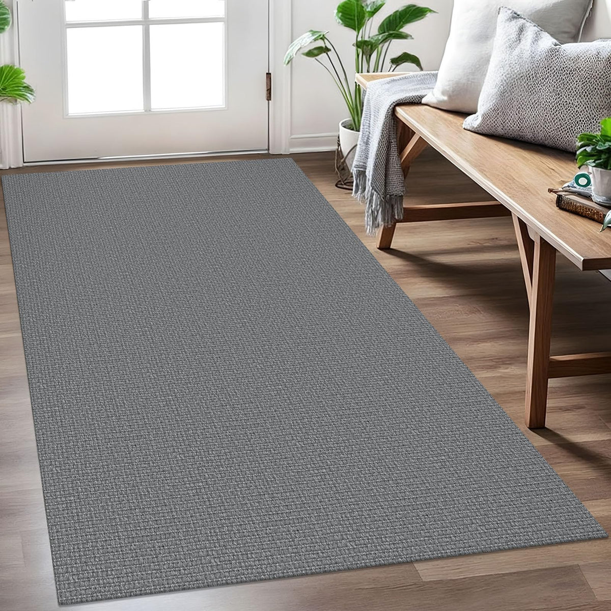 EARTHALL Washable Area Rug, Non Slip Entryway Rug, 4x6 Ft, Sand/Beige