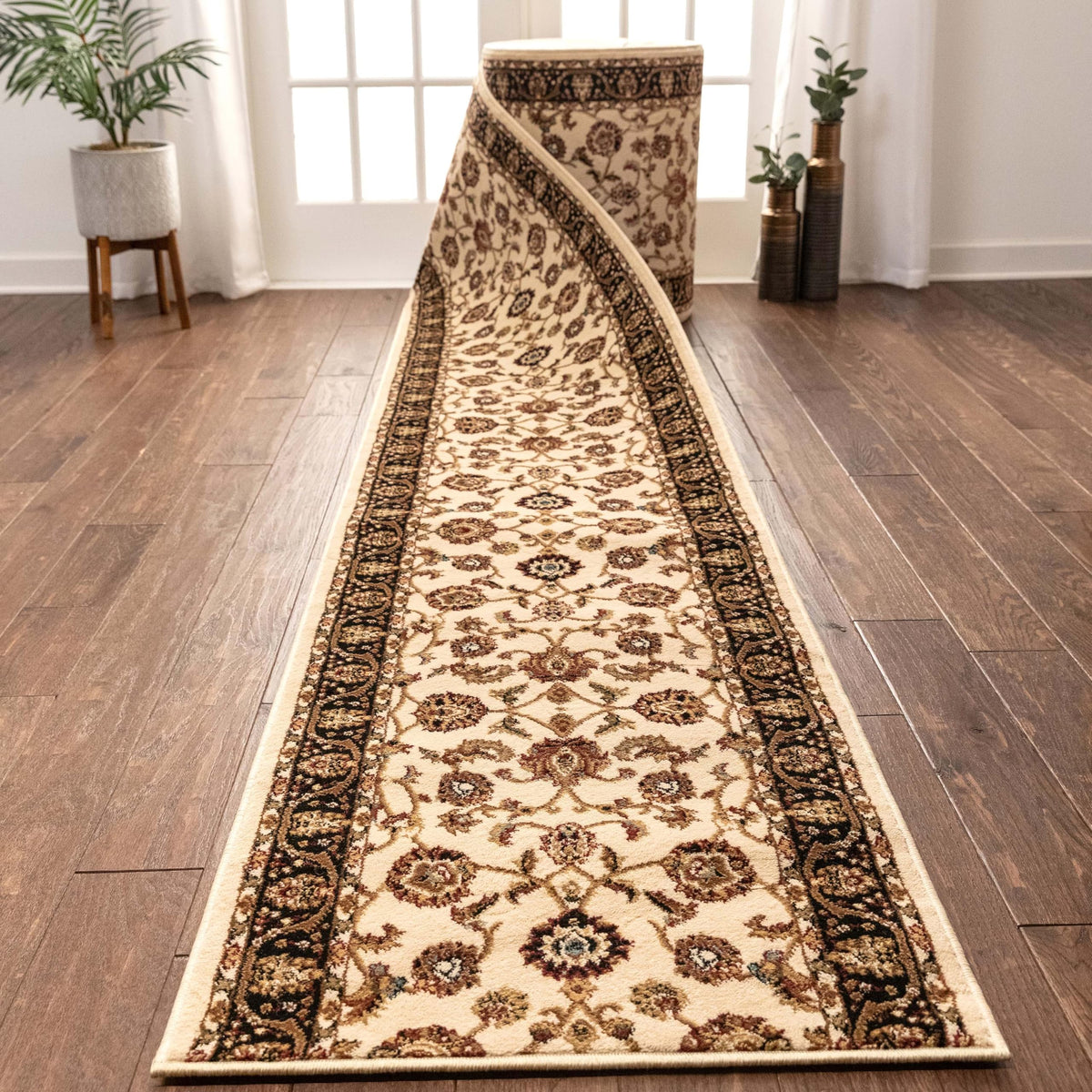Well Woven Custom Size Hallway Stair Runner - Choose Your Length - Pyla Oriental Red Green 27 Inches Wide x 18 Feet Long Runner (27" x 18') Traditional Carpet