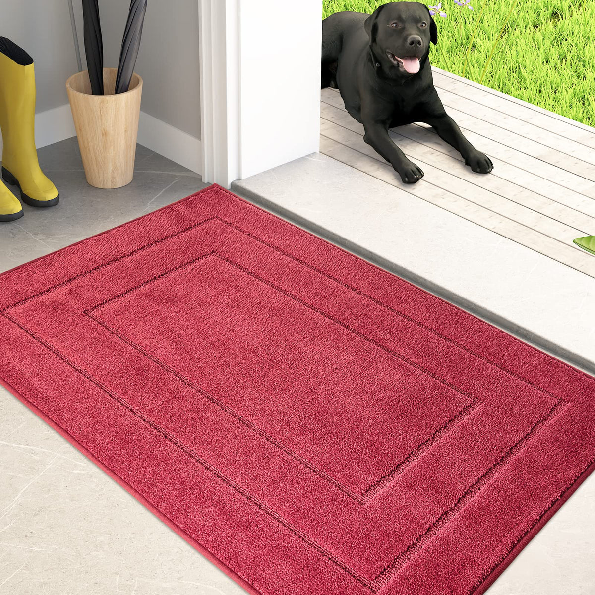 PURRUGS Dirt Trapping Door Mat Indoor Entrance, 20" x 31.5", Beige