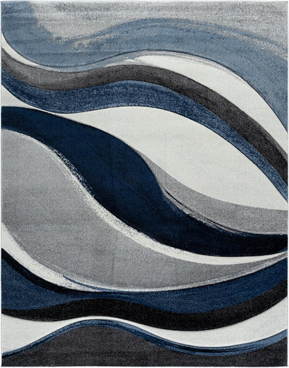 SAFAVIEH Hollywood Area Rug 10'6"x14', Modern Grey & Blue HLW766F