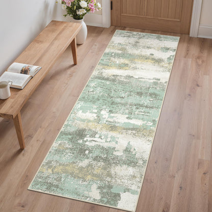 GENIMO 9x12 Area Rug Washable Non Slip for Living Room, Navy Blue Gray