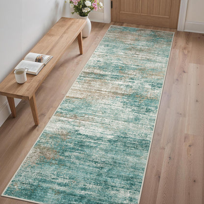 GENIMO 9x12 Area Rug Washable Non Slip for Living Room, Navy Blue Gray