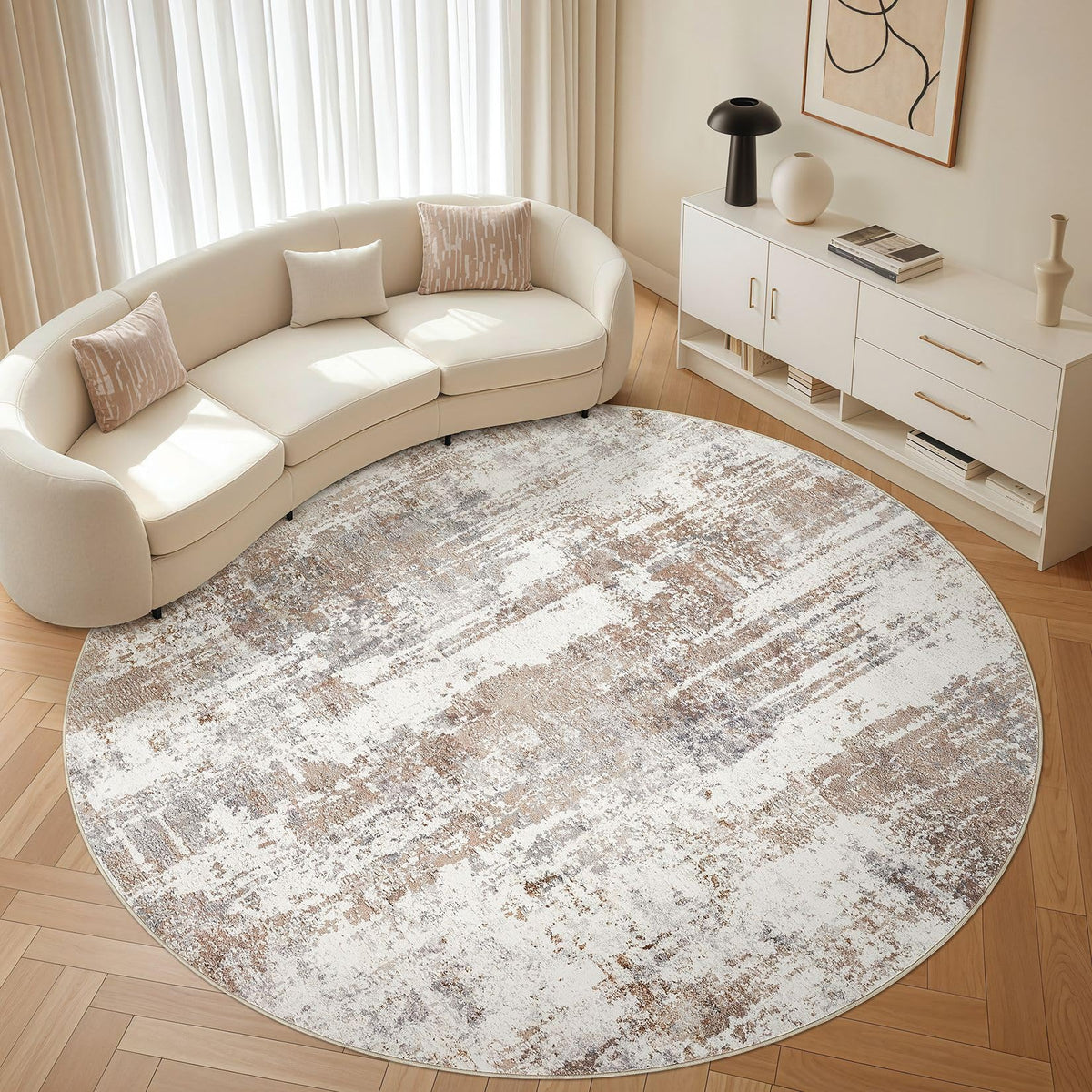 LOONGRUG 10x14 Area Rugs Washable Large Neutral Modern Living Room Rug