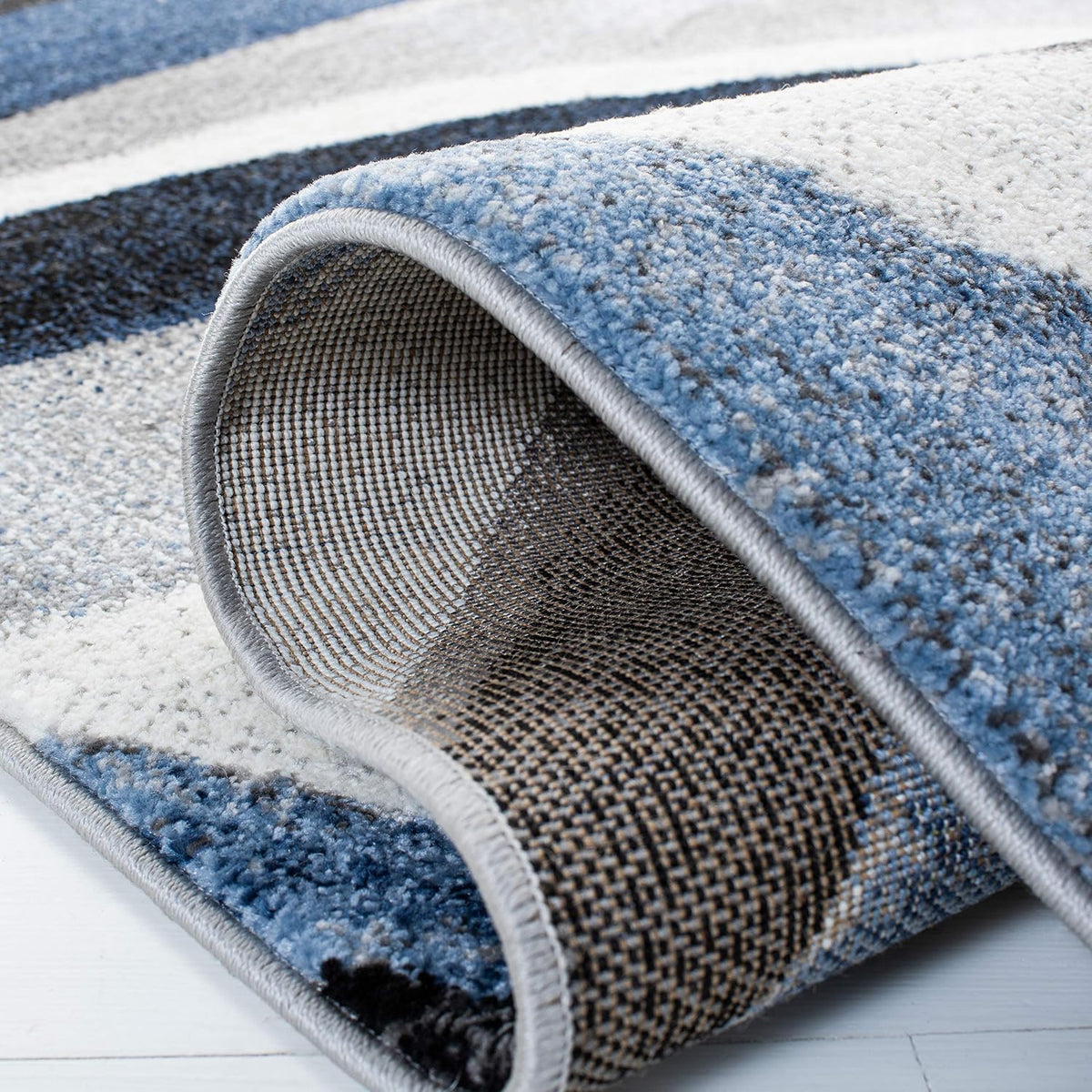 SAFAVIEH Hollywood Area Rug 10'6"x14', Modern Grey & Blue HLW766F