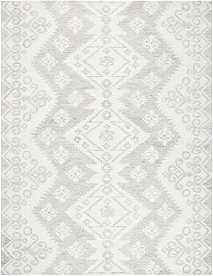 SAFAVIEH Area Rug 8x10 - Micro-Loop Collection - Large - Ivory & Beige, Handmade Wool, Ideal for Living Room, Bedroom, Office, Dining Space (MLP952A)