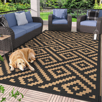 GENIMO Outdoor Rug, Waterproof Plastic Rugs for Patio, 5'x8' Cloud Grey