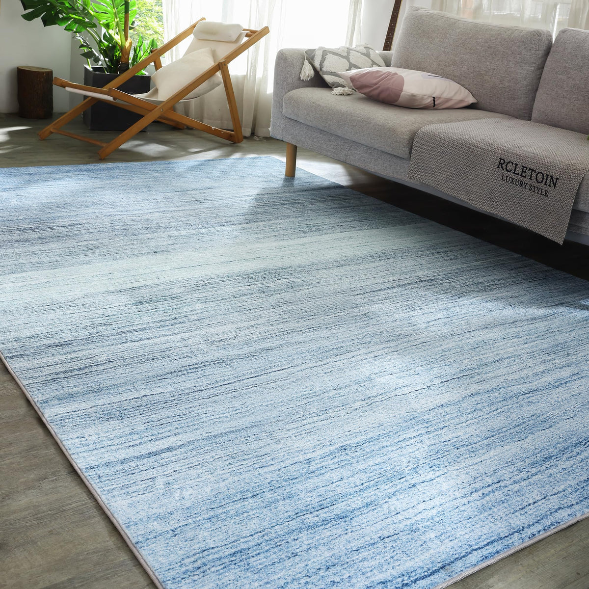 Carvapet Washable 3x5 Area Rug Orange Blue Vintage Floral Carpet