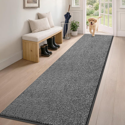 PURRUGS Dirt Trapping Indoor Door Mat, 34" x 59", Charcoal