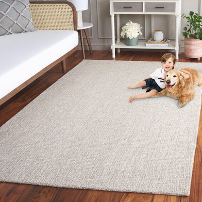 Martha Stewart x SAFAVIEH Area Rug Collection - 9' x 12', Light Grey & Ivory, Handmade Wool, Ideal for Living Room, Bedroom, Office, Dining Space (MSR3378F)