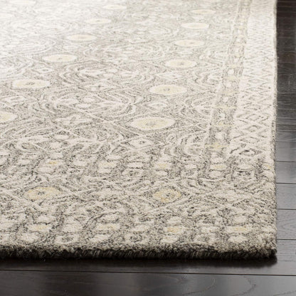 SAFAVIEH Micro-Loop Collection Accent Rug - 4' x 6', Charcoal & Ivory, Handmade Wool, Ideal for High Traffic Areas in Entryway, Living Room, Bedroom (MLP801H)