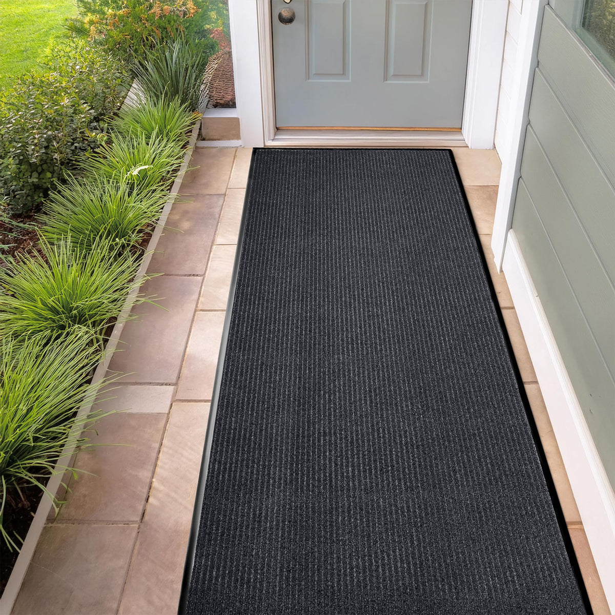 MaxMat® Heavy Duty Entry Floor Mat - Large Commercial, Indoor/Outdoor, Waterproof, Easy to Clean, Low-Profile Door Mat (4 x 6 Feet, Brown, MXM-RIB0046BR)