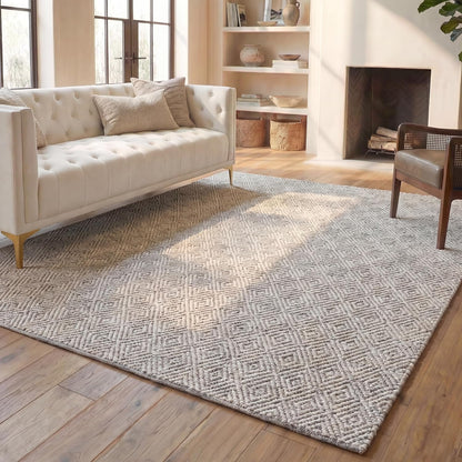 SAFAVIEH Natura Wool Area Rug 8'x10', Ivory & Light Grey NAT503A