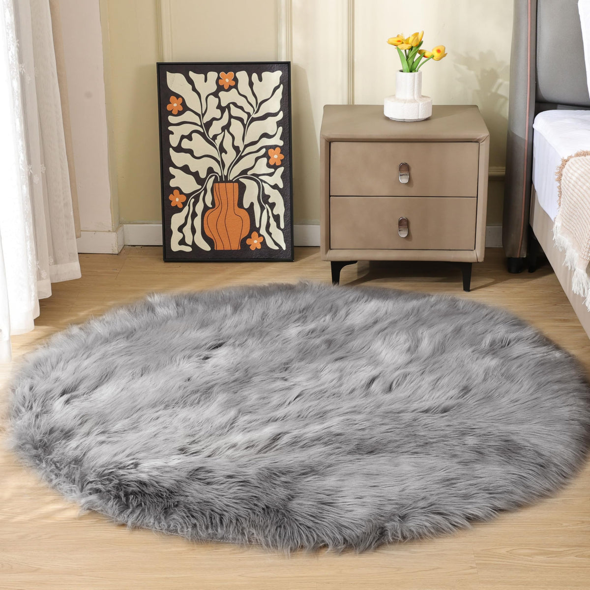 ORINOVA White Faux Sheepskin Shag Fur Runner Rugs for Living Room Bedroom Fluffy Washable Furry Area Rug 2x6 Nursery Rug Teen Room Décor