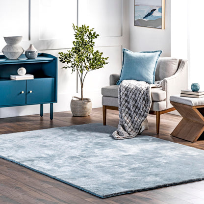 nuLOOM Loni Off White Solid Washable Area Rug, 8' x 10'